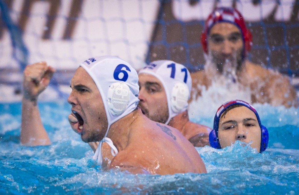 LEN European Water Polo Championships 2016 Hungary HUN (White) Vs Croatia CRO (Blue) Men 6 HOSNYANSZKY Norbert HUN Kombank Arena, Belgrade, Serbia  Day10  19-01-2016 Photo P. Mesiano/Insidefoto/Deepbluemedia